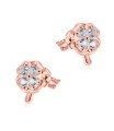 Beautiful Leaf Clover CZ Silver Stud Earring STS-5168